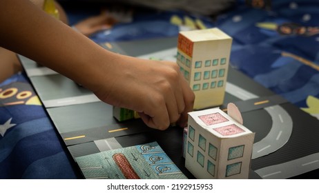 Children's hands are building cities in 3D modeling. Concepts about the city - Shutterstock ID 2192915953