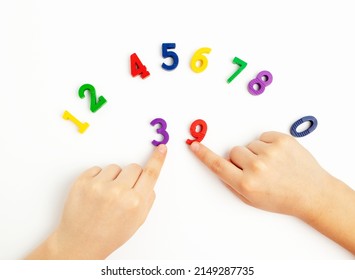 Childrens Hands Move Numbers On White Stock Photo 2149287735 | Shutterstock