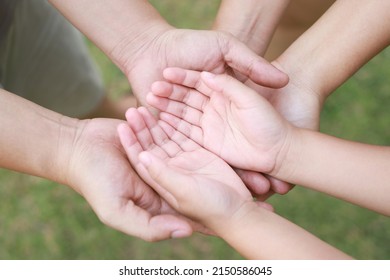 Children's Hands With The Warmth Of Mother's Care