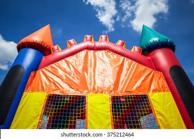 Children's inflatable bounce house castle upper half.  - Shutterstock ID 375212464