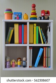 Children's Interior. Book Shelf. Toys. Family