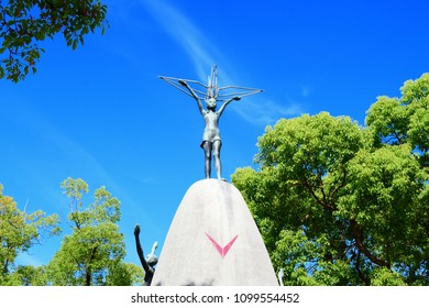 The Children's Peace Monument  Hiroshima Japan On A Sunny Clear Day