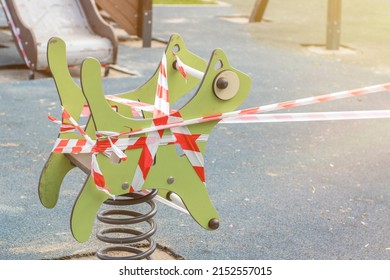 Children's Playground Blocked By Barricade Tape