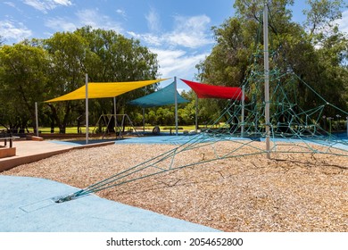 Childrens Playground With Shade Sails At Lakes Park Dalyellup, Western Australia 