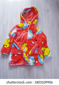 Children's Plush Robe With Ducks