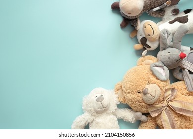 children's plush toys. top view