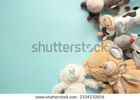 children's plush toys. top view