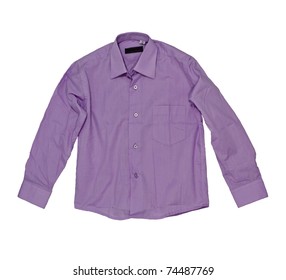 Children's Purple Shirt. Isolated On White Background.