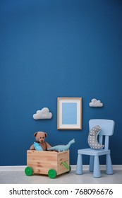 Children's Room With Bright Color Wall, Interior Details