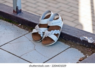 Children's Sandals Are At The Entrance