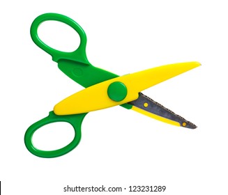 Children's Scissors Isolated On White Background