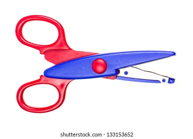 Children's Scissors Isolated On White Background