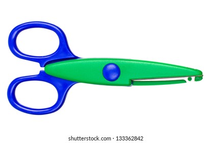 Children's Scissors Isolated On White Background