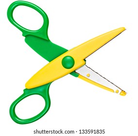 Children's Scissors Isolated On White Background