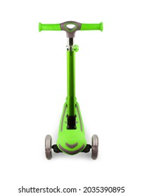 Children's Scooter Isolated On White With Clipping Path. The Child Scooters Isolated Over White Background.