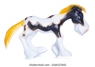 Children's Toy Figure Of Horse On White Background Isolation