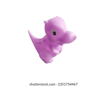 Children's toys purple aquatic dinosaur on a white background.