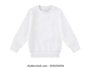 Children's white sports jacket isolated on white background. Kid’s blouse
