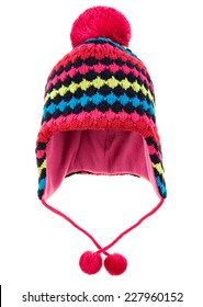 Children's Winter Hat Isolated On A White Background.