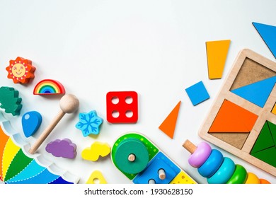 Children's Wooden Toy. Sorter On A White Isolated Background.. Educational Logic Toys For Children. Montessori Games For Child Development.