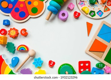 Children's Wooden Toy. Sorter On A White Isolated Background.. Educational Logic Toys For Children. Montessori Games For Child Development.