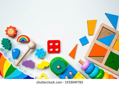 Children's Wooden Toy. Sorter On A White Isolated Background.. Educational Logic Toys For Children. Montessori Games For Child Development.