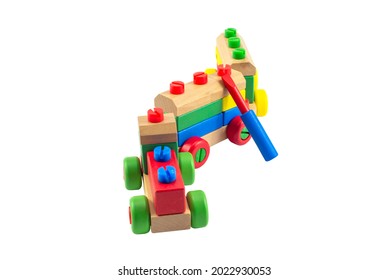 Children's wooden toy. Sorter on a white isolated background.. Educational logic toys for children. Montessori Games for child development.