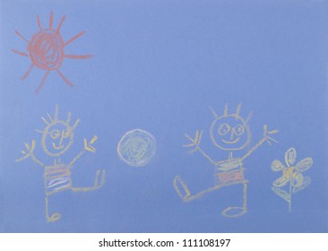 Child's drawing with chalk