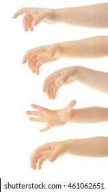 Child's Hands Gesturing, Isolated On White