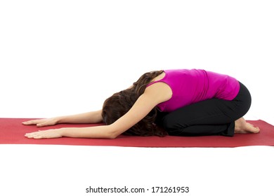 Child's Pose For A Break During Yoga (Series With The Same Model Available)