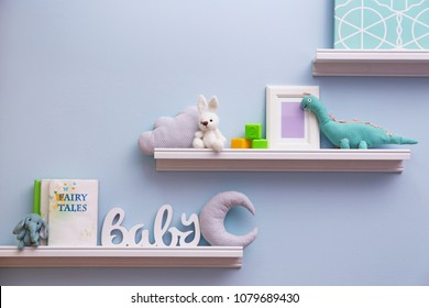 Child's Room Interior Details On Shelves