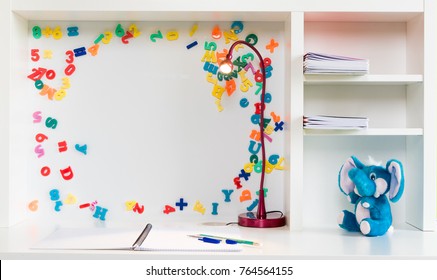 Childs School Desk School Supplies Such Stock Photo 764564155 ...