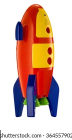 Childs Toy Rocket On White Background