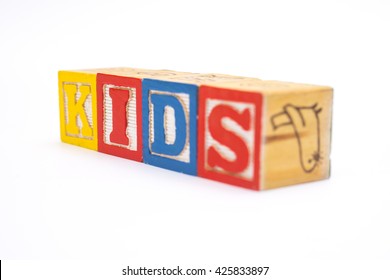 Childs Wooden Blocks Letters Spelling Kids Stock Photo 425833897 ...