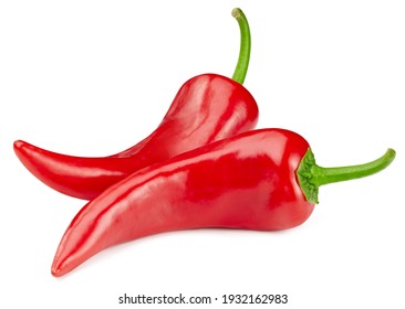Chili Clipping Path. Ripe pepper chili isolated on white background with clipping path. Chili vegetable macro studio photo - Shutterstock ID 1932162983