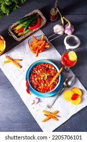 Chili Con Carne With Sweet Potato And Spicy Nachos