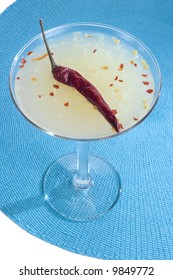 Chili Cosmopolitan on a White and Blue Background - Shutterstock ID 9849772
