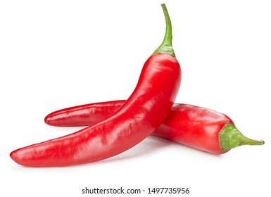 Chili pepper isolated on a white background. Chili hot pepper clipping path - Shutterstock ID 1497735956