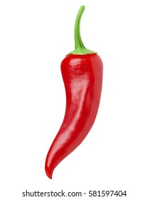 chili pepper isolated on a white background Clipping Path - Shutterstock ID 581597404