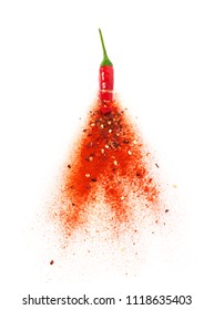 Chili Powder Burst From Red Chili Pepper