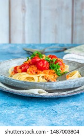 Chilli Crab And Cherry Tomato Linguine Pasta