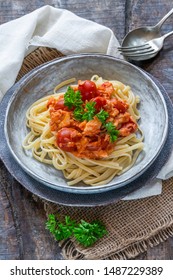 Chilli Crab And Cherry Tomato Linguine Pasta