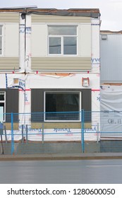 CHILLIWACK, BC/Canada - January 10, 2019: A Portable, Prefabricated Modular Building Under Construction That Will Provide Shelter For Homeless People In Chilliwack, Canada As Seen On January 10, 2019.