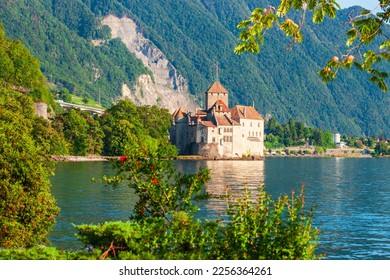 Chillon Castle or Chateau de Chillon is an island castle located on Lake Geneva near Montreux town in Switzerland