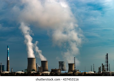 A chimney chemical plant in the discharge of pollutants