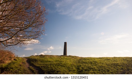 A chimney from disused copper smelting industry stands on Troopers Hill in the St George neighbourhood of Bristol. - Shutterstock ID 1315120451