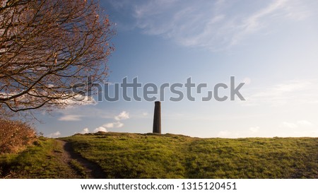 A chimney from disused copper smelting industry stands on Troopers Hill in the St George neighbourhood of Bristol.