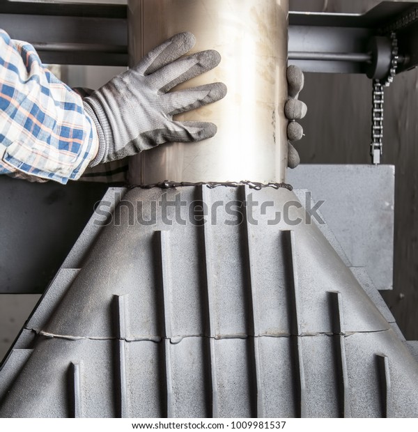 Chimney Installation On Modern Cast Iron Stock Photo Edit Now