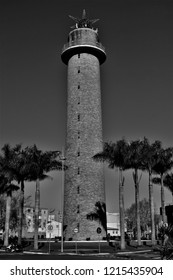 Chimney Of Old Shoe Factory B&w