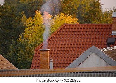 Chimney On A Roof Of A House